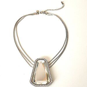 Lia Sophia faceted glass & rhinestone pendant necklace